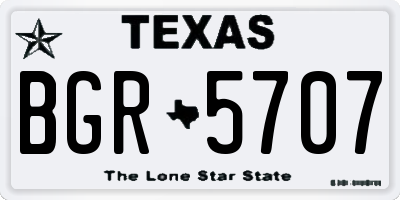 TX license plate BGR5707
