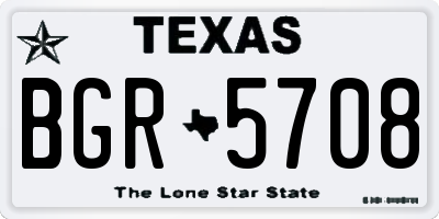 TX license plate BGR5708