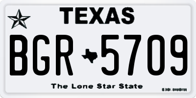TX license plate BGR5709