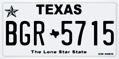 TX license plate BGR5715