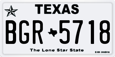 TX license plate BGR5718