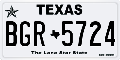 TX license plate BGR5724