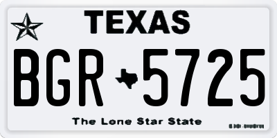 TX license plate BGR5725