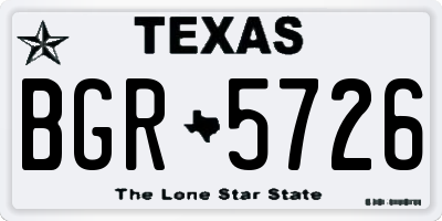 TX license plate BGR5726