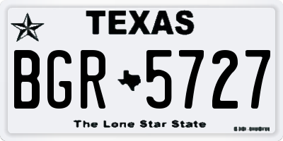 TX license plate BGR5727