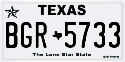 TX license plate BGR5733