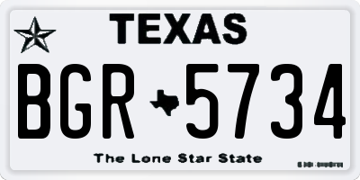 TX license plate BGR5734