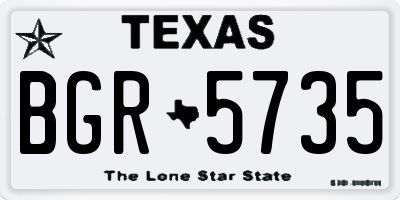 TX license plate BGR5735