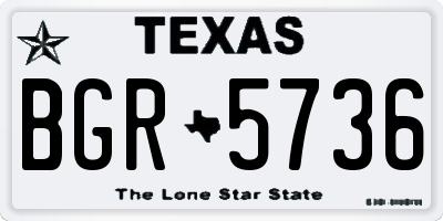 TX license plate BGR5736