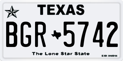 TX license plate BGR5742