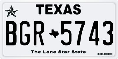 TX license plate BGR5743
