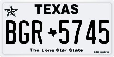 TX license plate BGR5745