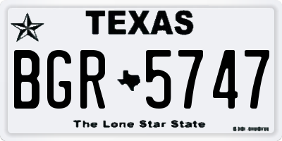TX license plate BGR5747