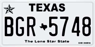 TX license plate BGR5748