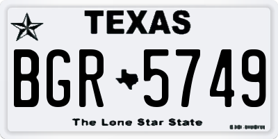 TX license plate BGR5749