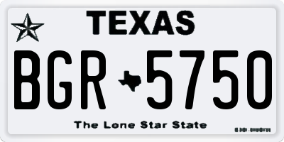 TX license plate BGR5750