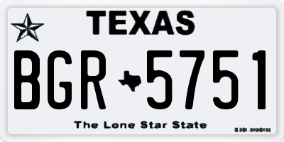 TX license plate BGR5751