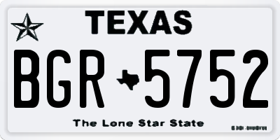 TX license plate BGR5752