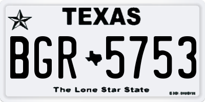 TX license plate BGR5753