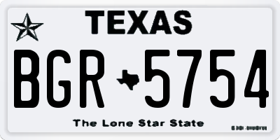 TX license plate BGR5754