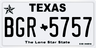TX license plate BGR5757