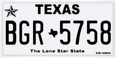 TX license plate BGR5758
