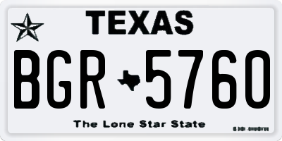 TX license plate BGR5760