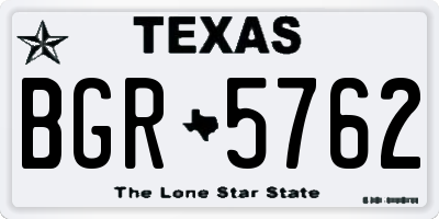 TX license plate BGR5762