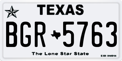 TX license plate BGR5763