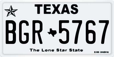 TX license plate BGR5767