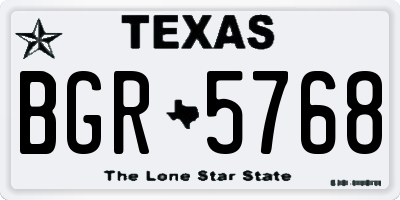 TX license plate BGR5768