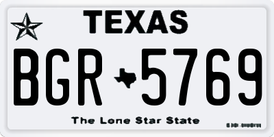 TX license plate BGR5769
