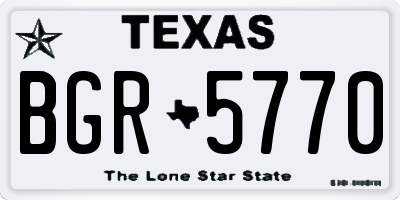 TX license plate BGR5770
