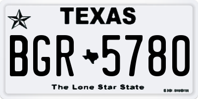 TX license plate BGR5780