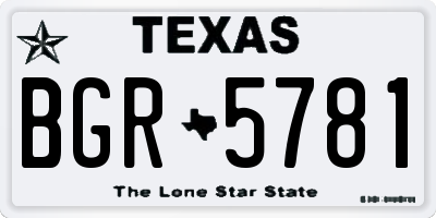 TX license plate BGR5781