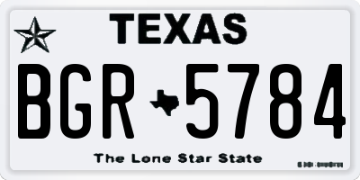 TX license plate BGR5784