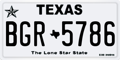 TX license plate BGR5786