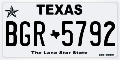 TX license plate BGR5792