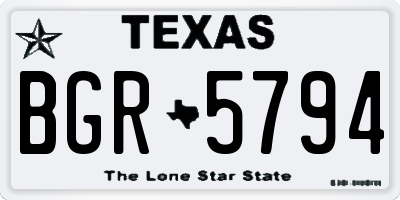 TX license plate BGR5794