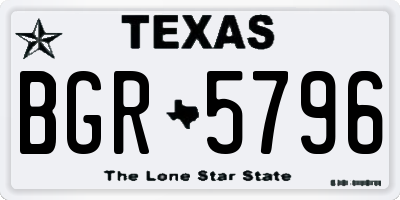 TX license plate BGR5796