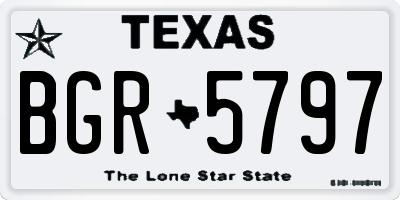 TX license plate BGR5797