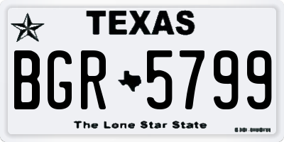 TX license plate BGR5799