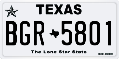 TX license plate BGR5801