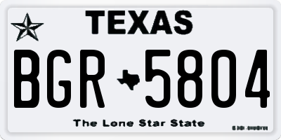 TX license plate BGR5804