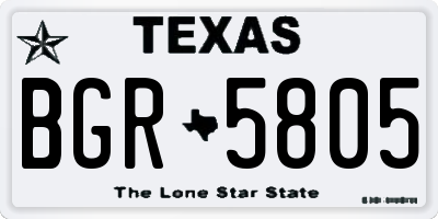 TX license plate BGR5805