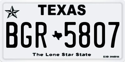 TX license plate BGR5807