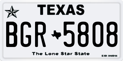 TX license plate BGR5808