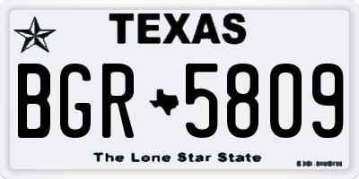 TX license plate BGR5809