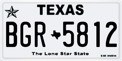 TX license plate BGR5812
