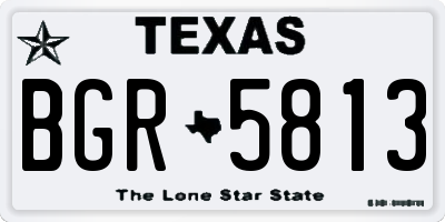 TX license plate BGR5813